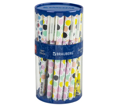 Ручка шариковая BRAUBERG SOFT TOUCH GRIP "DOTS", СИНЯЯ, мягкое покрытие, ассорти, узел 0,7 мм, 143722 Ручка шариковая BRAUBERG SOFT TOUCH GRIP "DOTS", СИНЯЯ, мягкое покрытие, ассорти, узел 0,7 мм, 143722