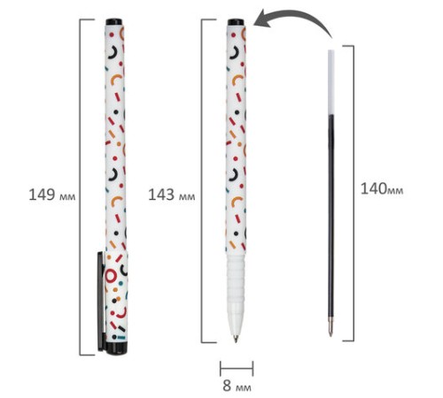 Ручка шариковая BRAUBERG SOFT TOUCH GRIP "CONFETTI", СИНЯЯ, мягкое покрытие, узел 0,7 мм, 143723 Ручка шариковая BRAUBERG SOFT TOUCH GRIP "CONFETTI", СИНЯЯ, мягкое покрытие, узел 0,7 мм, 143723