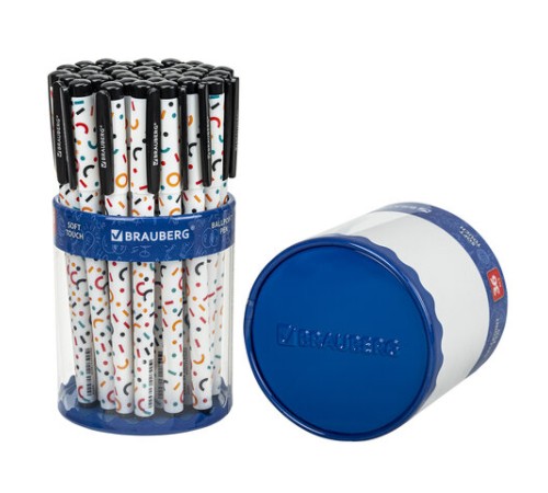 Ручка шариковая BRAUBERG SOFT TOUCH GRIP "CONFETTI", СИНЯЯ, мягкое покрытие, узел 0,7 мм, 143723 Ручка шариковая BRAUBERG SOFT TOUCH GRIP "CONFETTI", СИНЯЯ, мягкое покрытие, узел 0,7 мм, 143723