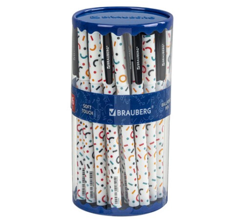 Ручка шариковая BRAUBERG SOFT TOUCH GRIP "CONFETTI", СИНЯЯ, мягкое покрытие, узел 0,7 мм, 143723 Ручка шариковая BRAUBERG SOFT TOUCH GRIP "CONFETTI", СИНЯЯ, мягкое покрытие, узел 0,7 мм, 143723