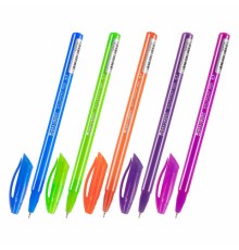 Ручка шариковая масляная BRAUBERG STRIPES, СИНЯЯ, корпус ассорти, узел 0,7 мм, линия письма 0,35 мм, 143736