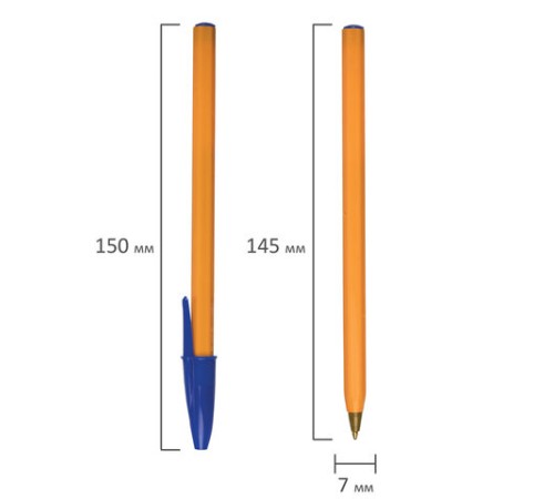 Ручка шариковая STAFF "Basic Orange BP-01", письмо 750 метров, СИНЯЯ, длина корпуса 14 см, узел 1 мм, 143740 Ручка шариковая STAFF "Basic Orange BP-01", письмо 750 метров, СИНЯЯ, длина корпуса 14 см, узел 1 мм, 143740