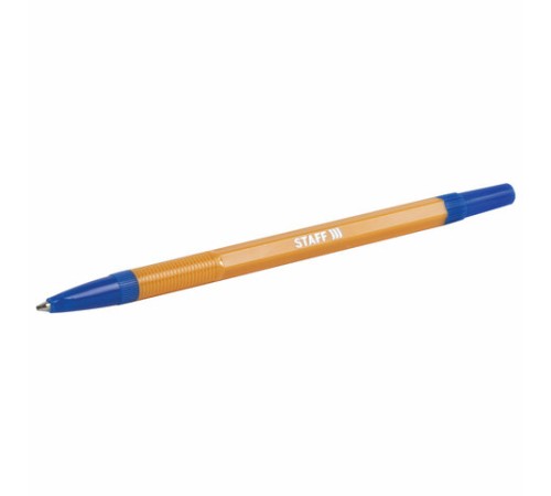 Ручка шариковая STAFF "Basic BP-03 Orange", СИНЯЯ, корпус оранжевый, узел 1 мм, линия письма 0,5 мм, 143741 Ручка шариковая STAFF "Basic BP-03 Orange", СИНЯЯ, корпус оранжевый, узел 1 мм, линия письма 0,5 мм, 143741