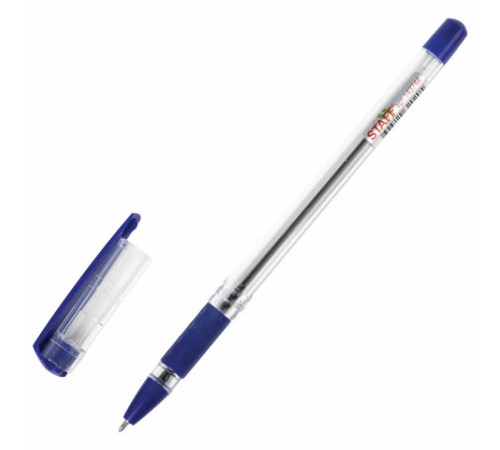 Ручка шариковая масляная с грипом STAFF "Basic OBP-11", СИНЯЯ, узел 1 мм, линия письма 0,5 мм, 143744 Ручка шариковая масляная с грипом STAFF "Basic OBP-11", СИНЯЯ, узел 1 мм, линия письма 0,5 мм, 143744