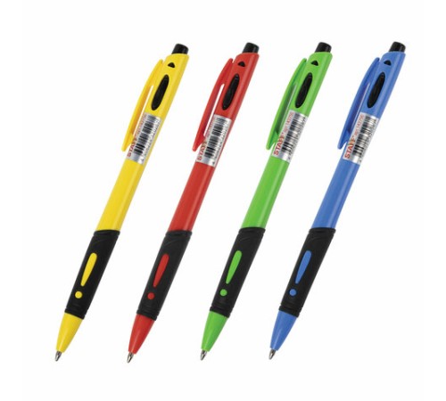 Ручка шариковая автоматическая с грипом STAFF "BP-16 Neon", СИНЯЯ, ассорти, линия письма 0,35 мм, 143750 Ручка шариковая автоматическая с грипом STAFF "BP-16 Neon", СИНЯЯ, ассорти, линия письма 0,35 мм, 143750