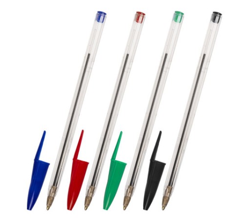 Ручки шариковые НАБОР 4 ЦВЕТА STAFF 