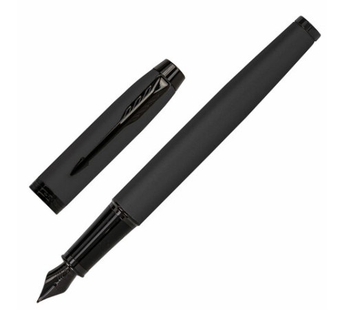 Ручка перьевая PARKER "IM Achromatic Black BT", черный матовый, нержавеющая сталь, синяя, 2127741 Ручка перьевая PARKER "IM Achromatic Black BT", черный матовый, нержавеющая сталь, синяя, 2127741