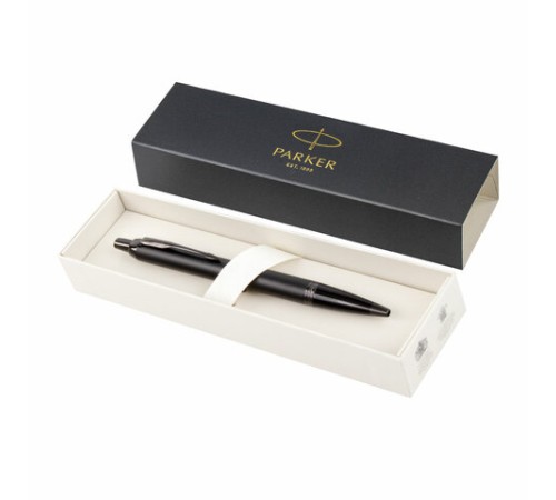 Ручка шариковая PARKER "IM Achromatic Black BT", черный матовый, нержавеющая сталь, синяя, 2127618