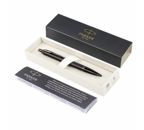 Ручка шариковая PARKER "IM Achromatic Black BT", черный матовый, нержавеющая сталь, синяя, 2127618