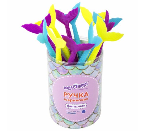 Ручка фигурная шариковая ЮНЛАНДИЯ "Русалка", мягкий силиконовый корпус, ассорти, СИНЯЯ, пишущий узел 0,7 мм, 143777 Ручка фигурная шариковая ЮНЛАНДИЯ "Русалка", мягкий силиконовый корпус, ассорти, СИНЯЯ, пишущий узел 0,7 мм, 143777