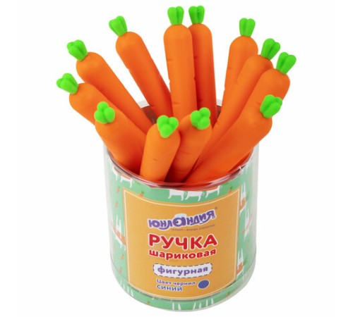 Ручка фигурная шариковая ЮНЛАНДИЯ "Морковка", мягкий силиконовый корпус, СИНЯЯ, пишущий узел 0,7 мм, 143778 Ручка фигурная шариковая ЮНЛАНДИЯ "Морковка", мягкий силиконовый корпус, СИНЯЯ, пишущий узел 0,7 мм, 143778