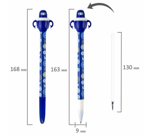 Ручка фигурная шариковая ЮНЛАНДИЯ 
