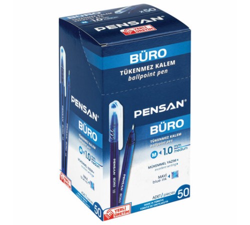 Ручка шариковая масляная PENSAN "Buro", СИНЯЯ, игольчатый узел 1 мм, линия письма 0,8 мм, 2270 Ручка шариковая масляная PENSAN "Buro", СИНЯЯ, игольчатый узел 1 мм, линия письма 0,8 мм, 2270