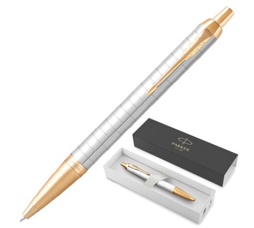 Ручка шариковая PARKER "IM Premium Pearl GT", жемчужный лак, позолота, синяя, 2143643 Ручка шариковая PARKER "IM Premium Pearl GT", жемчужный лак, позолота, синяя, 2143643