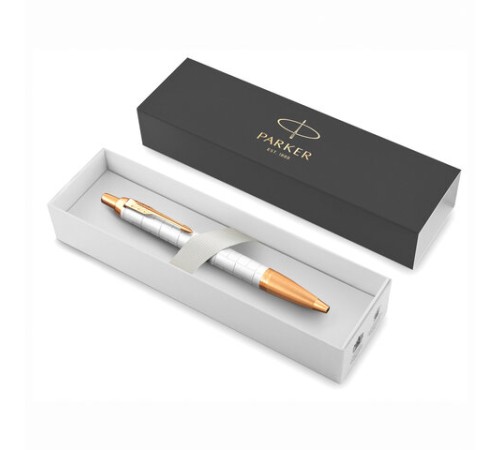 Ручка шариковая PARKER "IM Premium Pearl GT", жемчужный лак, позолота, синяя, 2143643 Ручка шариковая PARKER "IM Premium Pearl GT", жемчужный лак, позолота, синяя, 2143643