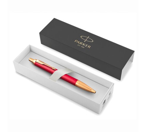 Ручка шариковая PARKER "IM Premium Red GT", корпус красный лак, позолоченные детали, синяя, 2143644 Ручка шариковая PARKER "IM Premium Red GT", корпус красный лак, позолоченные детали, синяя, 2143644