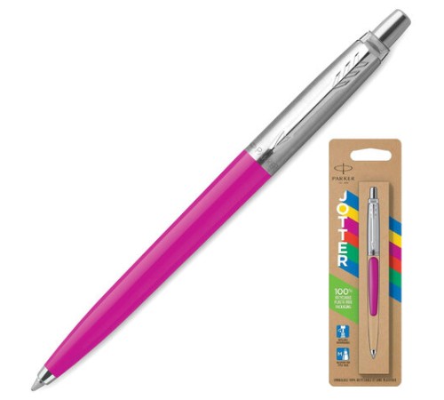 Ручка шариковая PARKER "Jotter Orig Magenta", корпус розовый, нержавеющая сталь, блистер, синяя, 2075996 Ручка шариковая PARKER "Jotter Orig Magenta", корпус розовый, нержавеющая сталь, блистер, синяя, 2075996