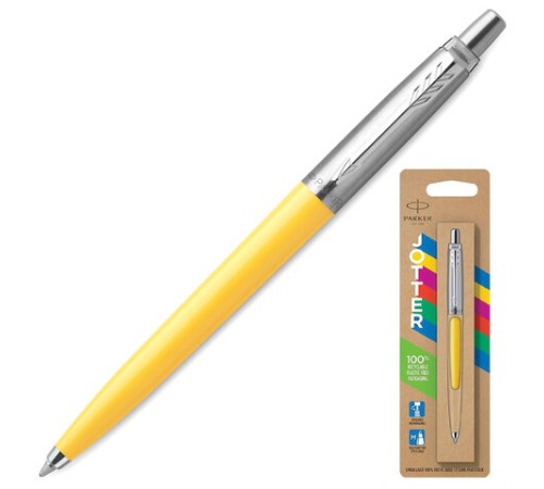 Ручка шариковая PARKER "Jotter Orig Yellow", корпус желтый, нержавеющая сталь, блистер, синяя, 2076056 Ручка шариковая PARKER "Jotter Orig Yellow", корпус желтый, нержавеющая сталь, блистер, синяя, 2076056