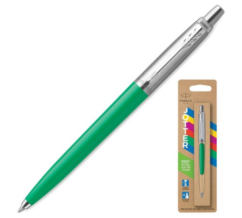 Ручка шариковая PARKER "Jotter Orig Green", корпус зеленый, нержавеющая сталь, блистер, синяя, 2076058 Ручка шариковая PARKER "Jotter Orig Green", корпус зеленый, нержавеющая сталь, блистер, синяя, 2076058