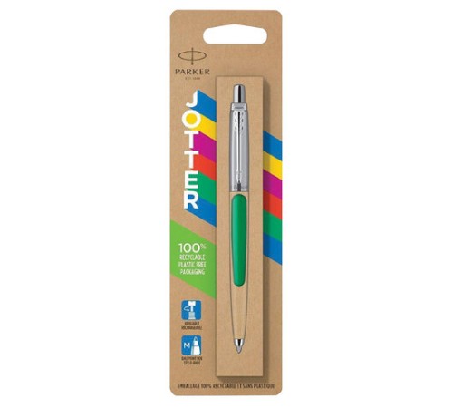 Ручка шариковая PARKER "Jotter Orig Green", корпус зеленый, нержавеющая сталь, блистер, синяя, 2076058 Ручка шариковая PARKER "Jotter Orig Green", корпус зеленый, нержавеющая сталь, блистер, синяя, 2076058