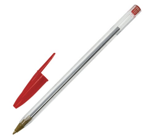 Ручка шариковая STAFF "Basic Budget BP-04", КРАСНАЯ, линия письма 0,5 мм, с штрихкодом, 143870 Ручка шариковая STAFF "Basic Budget BP-04", КРАСНАЯ, линия письма 0,5 мм, с штрихкодом, 143870
