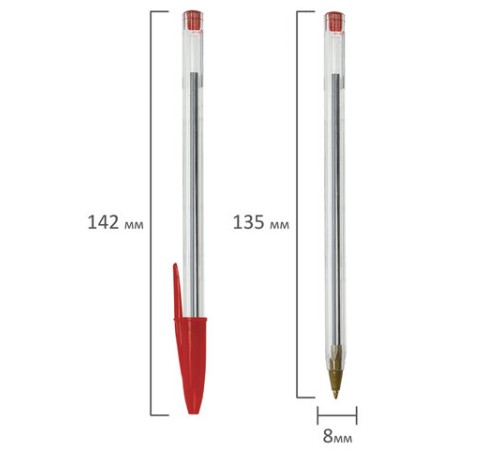Ручка шариковая STAFF "Basic Budget BP-04", КРАСНАЯ, линия письма 0,5 мм, с штрихкодом, 143870 Ручка шариковая STAFF "Basic Budget BP-04", КРАСНАЯ, линия письма 0,5 мм, с штрихкодом, 143870