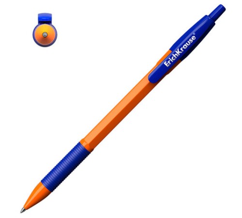 Ручка шариковая автоматическая с грипом ERICH KRAUSE "R-301 Orange", СИНЯЯ, узел 1,0 мм, линия письма 0,35 мм, 46762 Ручка шариковая автоматическая с грипом ERICH KRAUSE "R-301 Orange", СИНЯЯ, узел 1,0 мм, линия письма 0,35 мм, 46762
