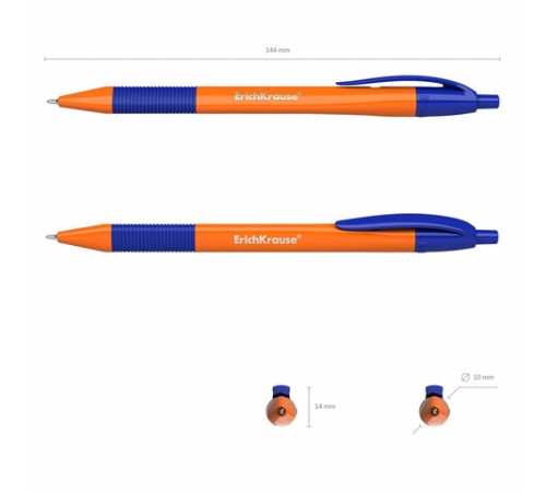 Ручка шариковая масляная автоматическая с грипом ERICH KRAUSE "U-209 Orange", СИНЯЯ, узел 1,0 мм, линия письма 0,3 мм, 47593 Ручка шариковая масляная автоматическая с грипом ERICH KRAUSE "U-209 Orange", СИНЯЯ, узел 1,0 мм, линия письма 0,3 мм, 47593