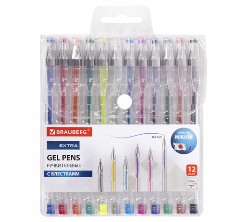 Ручки гелевые БЛЕСТКИ BRAUBERG 