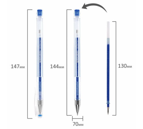 Ручки гелевые БЛЕСТКИ BRAUBERG 