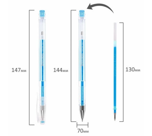 Ручки гелевые НЕОН BRAUBERG 