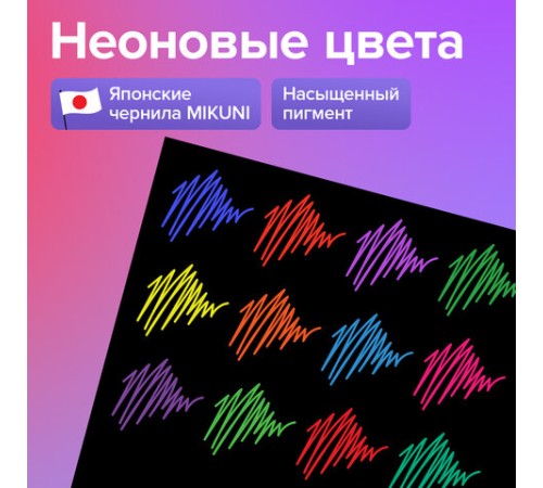 Ручки гелевые НЕОН BRAUBERG 