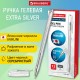 Ручка гелевая СЕРЕБРИСТАЯ BRAUBERG "EXTRA SILVER", корпус прозрачный, 0,5 мм, линия 0,35 мм, 143913