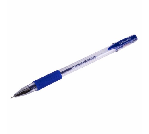 Ручка гелевая с грипом BRAUBERG "EXTRA GT NEEDLE", СИНЯЯ, игольчатый узел 0,5 мм, линия 0,35 мм, 143916