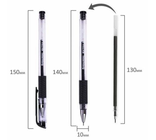 Ручка гелевая с грипом BRAUBERG "EXTRA GT NEEDLE", ЧЕРНАЯ, игольчатый узел 0,5 мм, линия 0,35 мм, 143918 Ручка гелевая с грипом BRAUBERG "EXTRA GT NEEDLE", ЧЕРНАЯ, игольчатый узел 0,5 мм, линия 0,35 мм, 143918