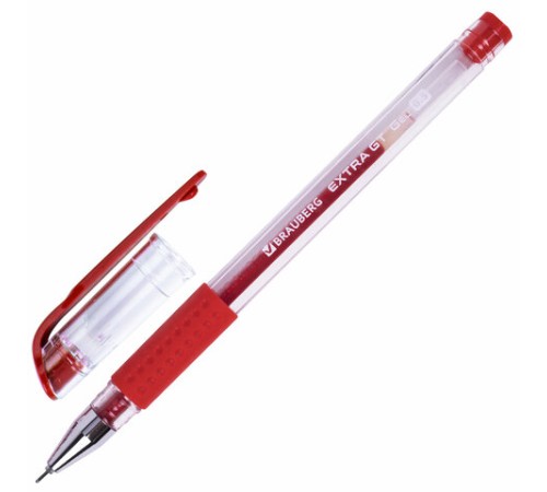 Ручка гелевая с грипом BRAUBERG "EXTRA GT NEEDLE", КРАСНАЯ, игольчатый узел 0,5 мм, линия 0,35 мм, 143921 Ручка гелевая с грипом BRAUBERG "EXTRA GT NEEDLE", КРАСНАЯ, игольчатый узел 0,5 мм, линия 0,35 мм, 143921