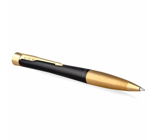 Ручка шариковая PARKER "Urban Muted Black GT", корпус черный, позолоченные детали, синяя, 2143640 Ручка шариковая PARKER "Urban Muted Black GT", корпус черный, позолоченные детали, синяя, 2143640