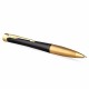 Ручка шариковая PARKER "Urban Muted Black GT", корпус черный, позолоченные детали, синяя, 2143640