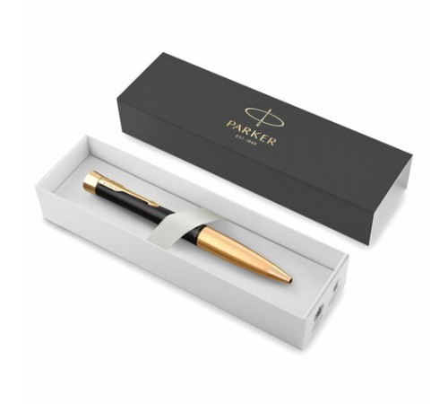 Ручка шариковая PARKER "Urban Muted Black GT", корпус черный, позолоченные детали, синяя, 2143640 Ручка шариковая PARKER "Urban Muted Black GT", корпус черный, позолоченные детали, синяя, 2143640