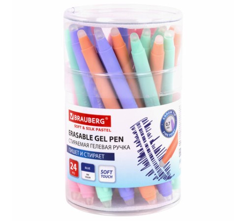 Ручка стираемая гелевая с грипом BRAUBERG "SOFT&SILK PASTEL", СИНЯЯ, корпус ассорти, узел 0,7 мм, 143934 Ручка стираемая гелевая с грипом BRAUBERG "SOFT&SILK PASTEL", СИНЯЯ, корпус ассорти, узел 0,7 мм, 143934