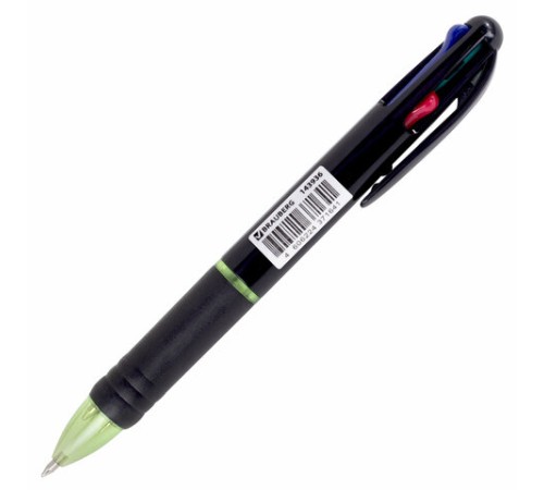Ручка многоцветная шариковая автоматическая MULTICOLOR 4 ЦВЕТА, узел 0,7 мм, корпус ассорти, BRAUBERG, 143936