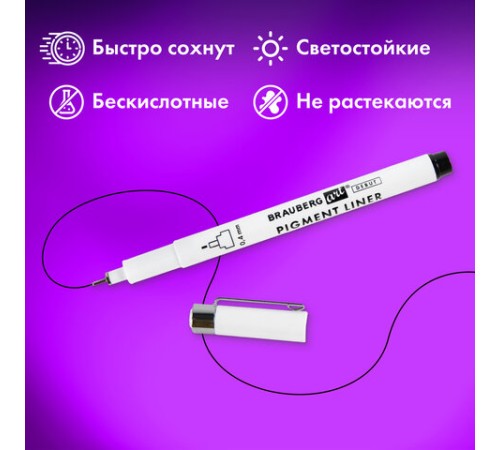 Капиллярные ручки линеры для рисования 3 шт., черные, 0,3/0,4/0,8 мм, BRAUBERG ART DEBUT, 143939 Капиллярные ручки линеры для рисования 3 шт., черные, 0,3/0,4/0,8 мм, BRAUBERG ART DEBUT, 143939