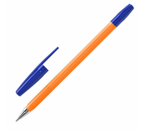 Ручки шариковые BRAUBERG "M-500 ORANGE", НАБОР 10 шт., СИНИЕ, узел 0,7 мм, линия письма 0,35 мм, 143951