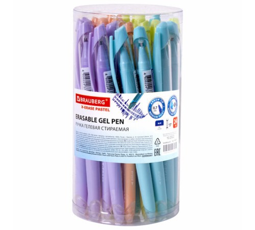 Ручка стираемая гелевая с грипом BRAUBERG X-ERASE PASTEL, СИНЯЯ, узел 0,7 мм, линия 0,35 мм, 143953 Ручка стираемая гелевая с грипом BRAUBERG X-ERASE PASTEL, СИНЯЯ, узел 0,7 мм, линия 0,35 мм, 143953
