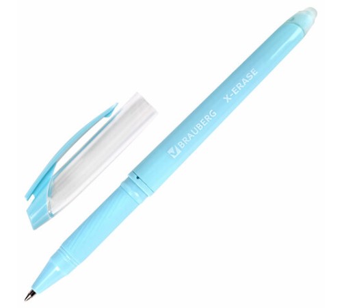 Ручка стираемая гелевая с грипом BRAUBERG X-ERASE PASTEL, СИНЯЯ, узел 0,7 мм, линия 0,35 мм, 143953 Ручка стираемая гелевая с грипом BRAUBERG X-ERASE PASTEL, СИНЯЯ, узел 0,7 мм, линия 0,35 мм, 143953
