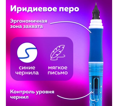 Ручка перьевая с 10 сменными картриджами BRAUBERG "DELTA", эргономичный корпус, иридий, 143954 Ручка перьевая с 10 сменными картриджами BRAUBERG "DELTA", эргономичный корпус, иридий, 143954