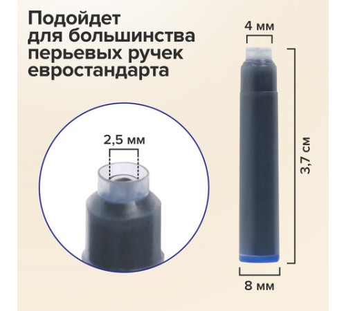 Картриджи чернильные BRAUBERG DELTA, КОМПЛЕКТ 10 штук, СИНИЕ, 143956 Картриджи чернильные BRAUBERG DELTA, КОМПЛЕКТ 10 штук, СИНИЕ, 143956