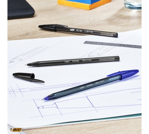 Ручка шариковая BIC "Cristal Exact", СИНЯЯ, корпус тонированный, узел 0,7 мм, линия письма 0,28 мм, 992605