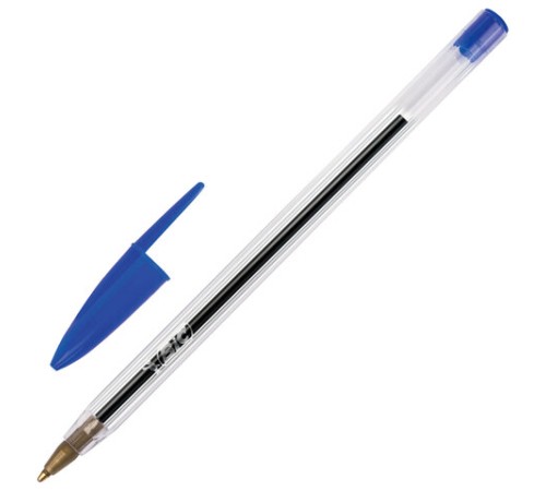 Ручки шариковые BIC "Cristal Original", НАБОР 10 шт., СИНИЕ, узел 1 мм, линия письма 0,32 мм, пакет, 830863
