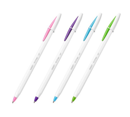 Ручки шариковые BIC "Cristal Up Fun", НАБОР 4 ЦВЕТА (салатовый, розовый, фиолетовый, голубой), узел 1 мм, линия 0,32 мм, блистер, 949870 Ручки шариковые BIC "Cristal Up Fun", НАБОР 4 ЦВЕТА (салатовый, розовый, фиолетовый, голубой), узел 1 мм, линия 0,32 мм, блистер, 949870